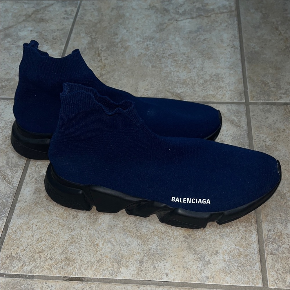 Balenciaga Men's Deep Blue Sock Sneakers